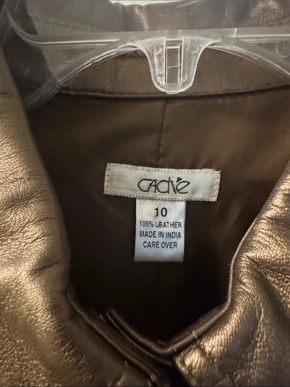 Cache Metallic Bronze Leather Button-Front Jacket - Picture 2 of 11